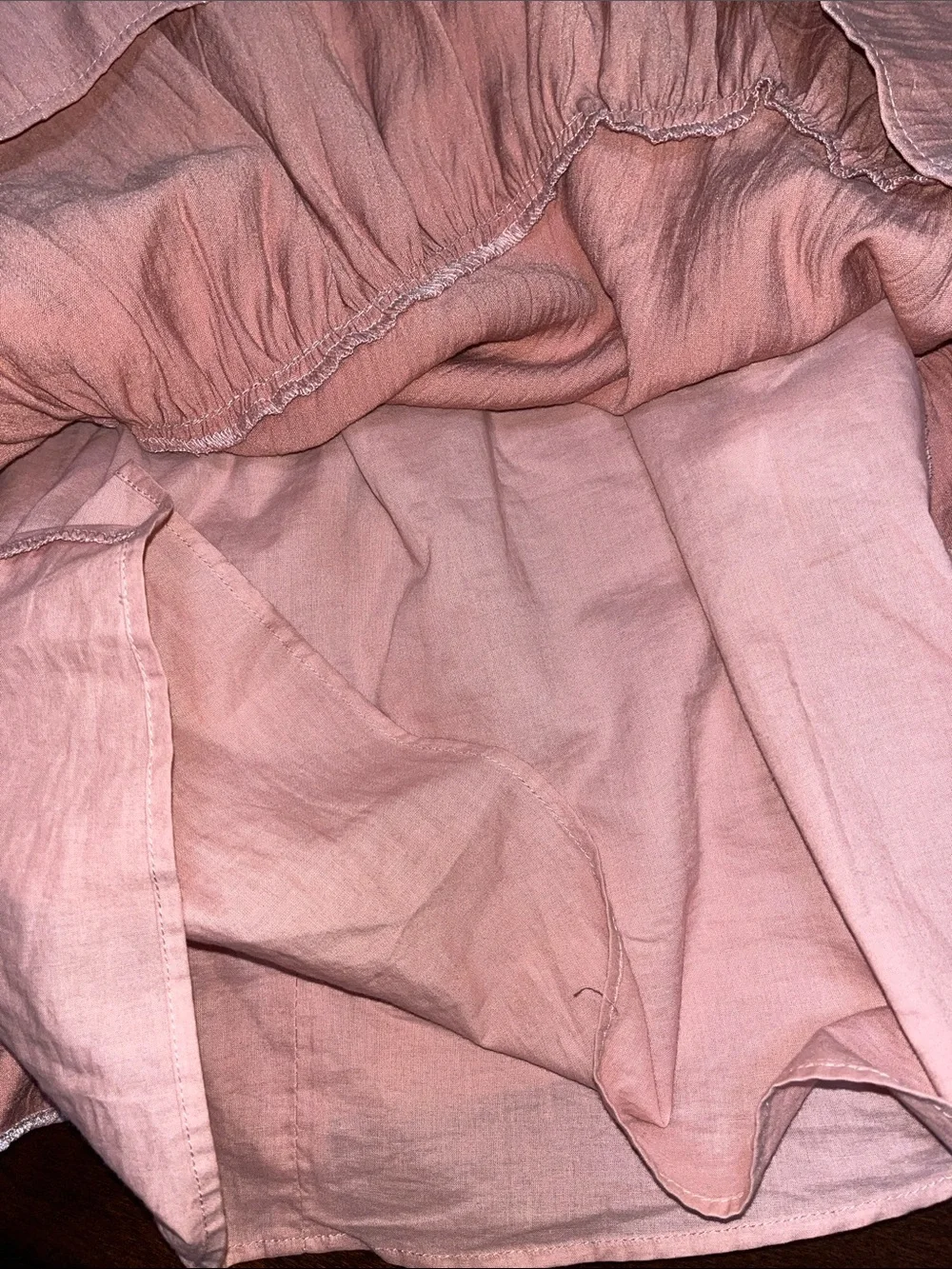 Zara Dusty Pink Shimmering Ruffle-Trim Dress Size 9